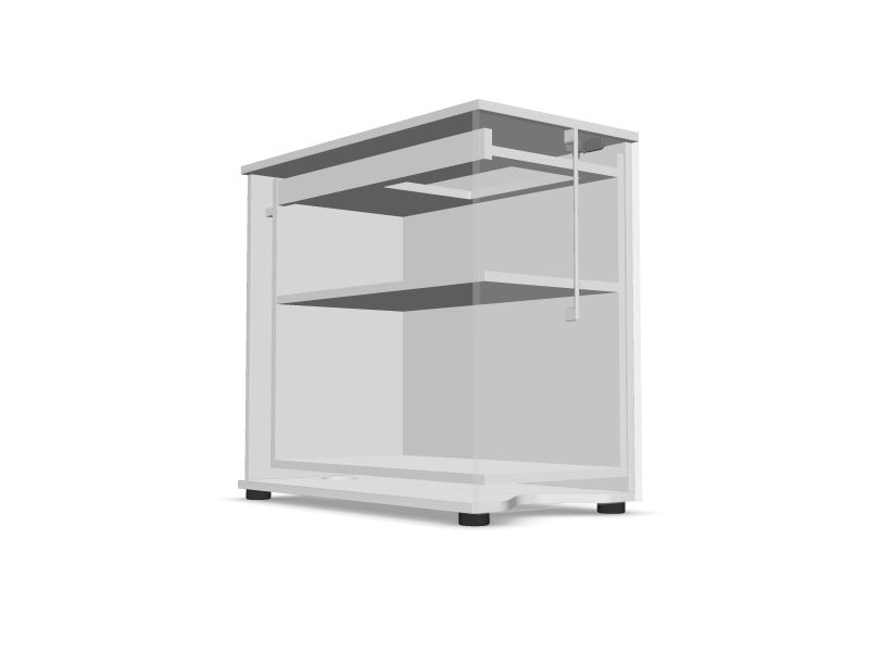 Skapis ar atvilktni BOXI, D5 - pelēks melamīna koks, 800x420x740, D5 - pelēks melamīna koks