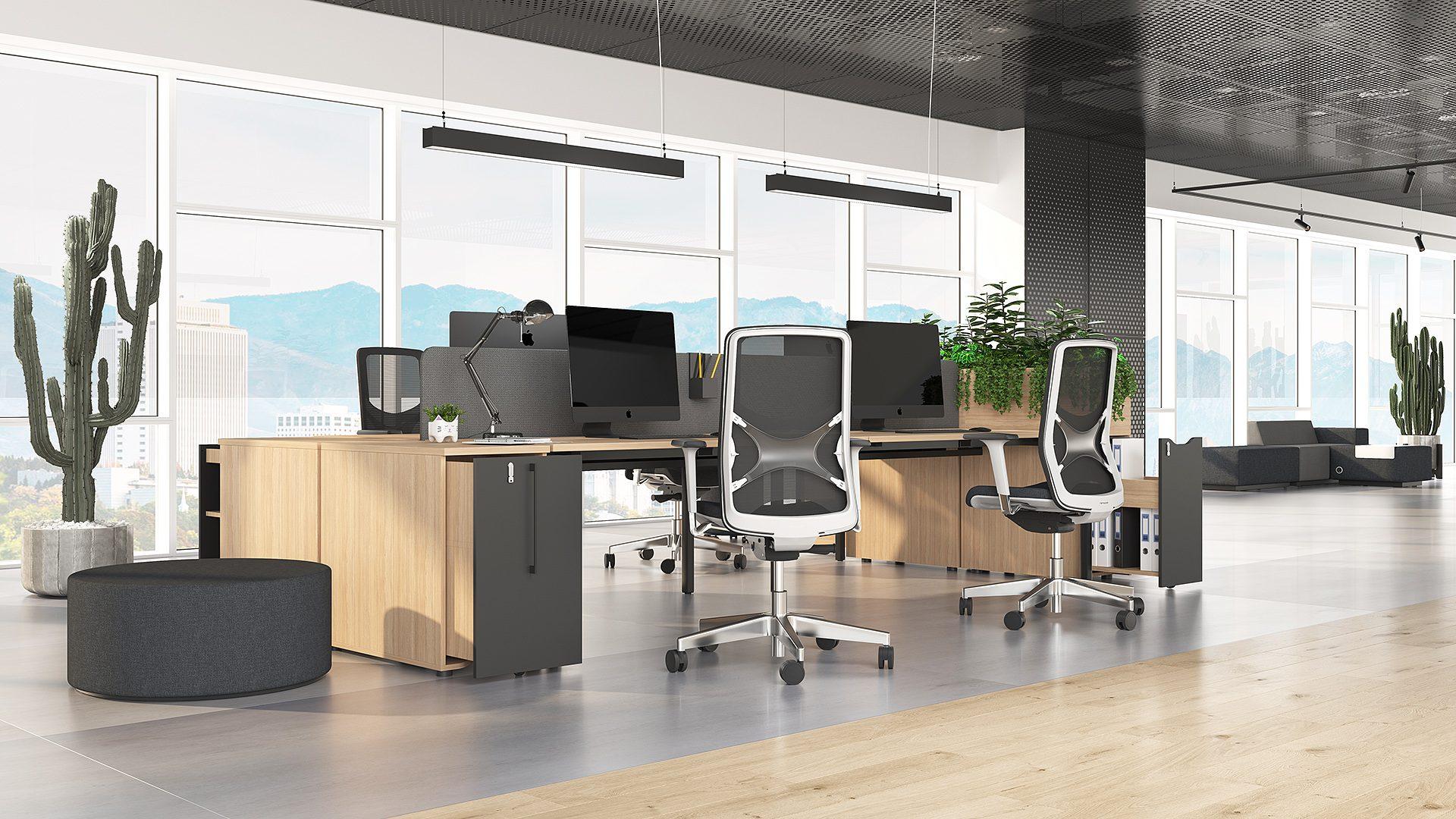 Skapis ar atvilktni BOXI, D5 - pelēks melamīna koks, 800x420x740, D5 - pelēks melamīna koks