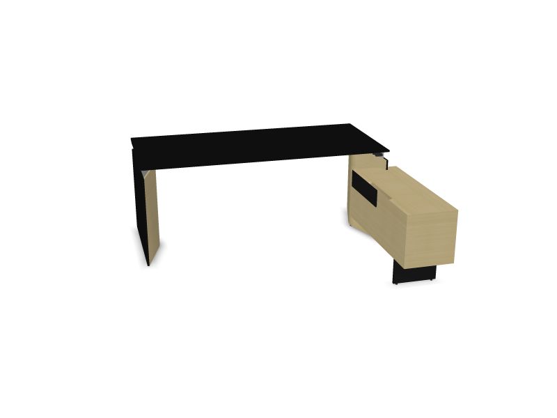 MOVE&LEAD, H16B01 - Black HPL Fenix/Black edge, V1 - Ash veneer, 1800x850