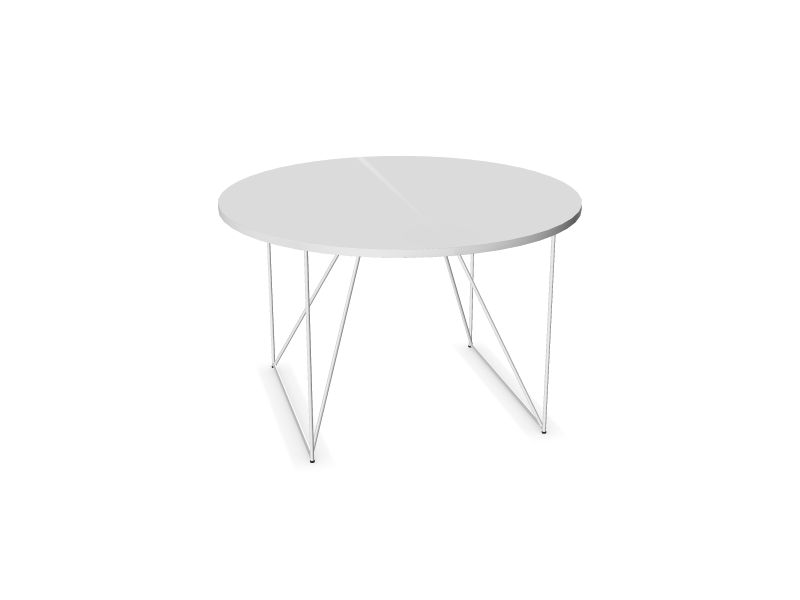 Apaļš konferenču galds AIR (6 vietas), M1 - balts melamīns, E - balts