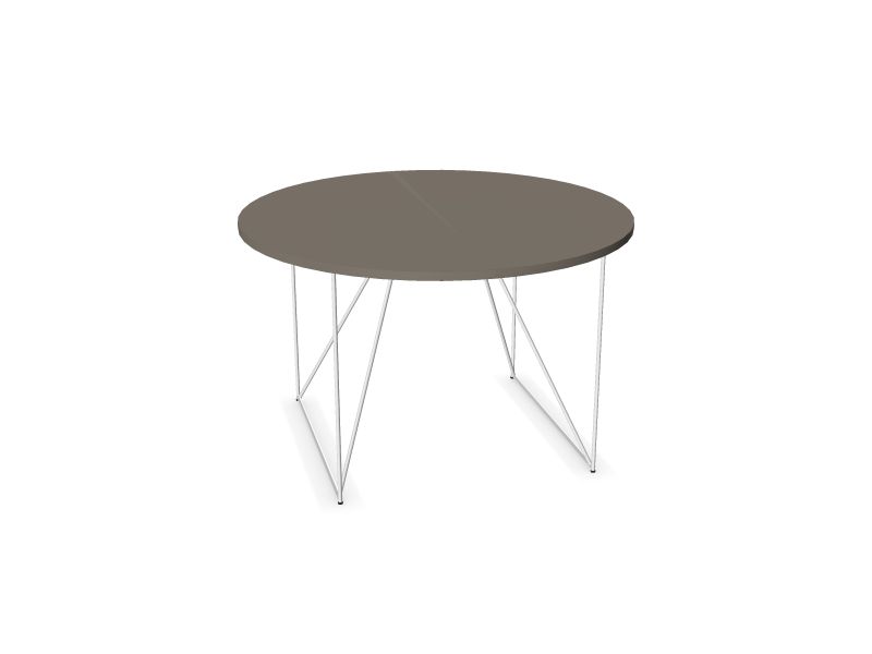 Apaļš konferenču galds AIR (6 vietas), N2 - pelēks kubīta melamīns, E - balts