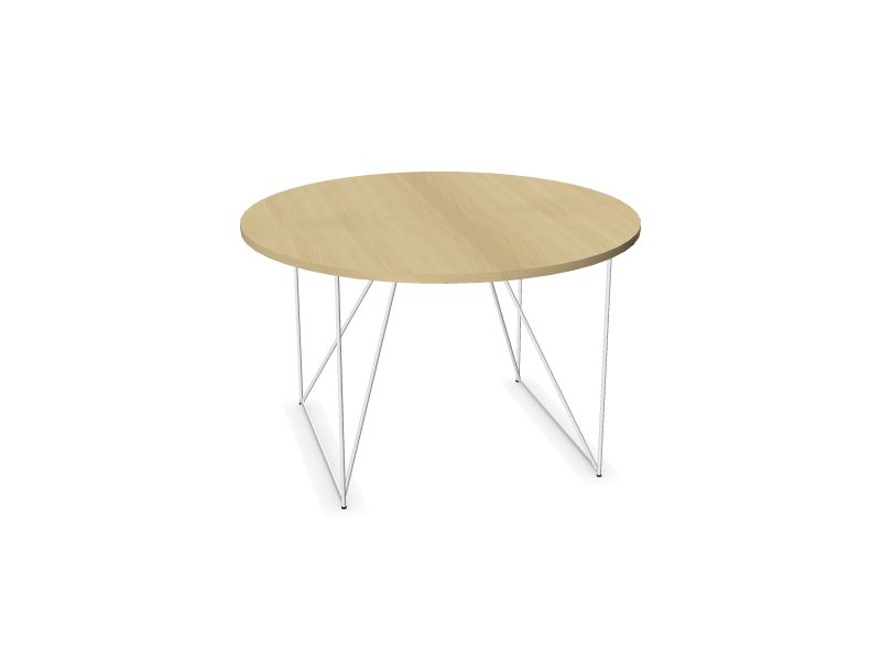 Apaļš konferenču galds AIR (6 vietas), KK - kļavas krāsas finieris, E - balts