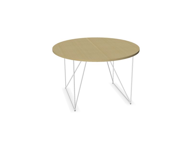 Apaļš konferenču galds AIR (6 vietas), V1 - pelnu krāsas finieris, E - balts