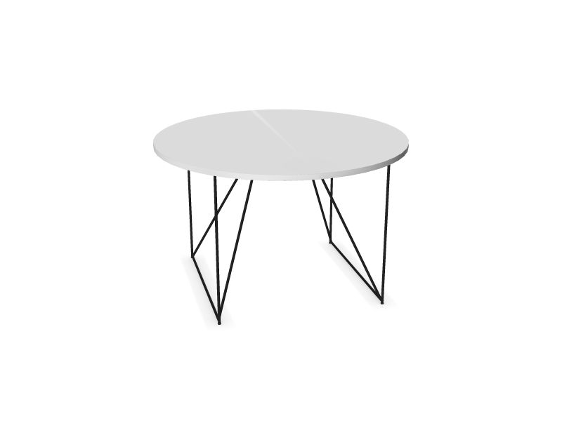 Apaļš konferenču galds AIR (6 vietas), M1 - balts melamīns, A - Melns