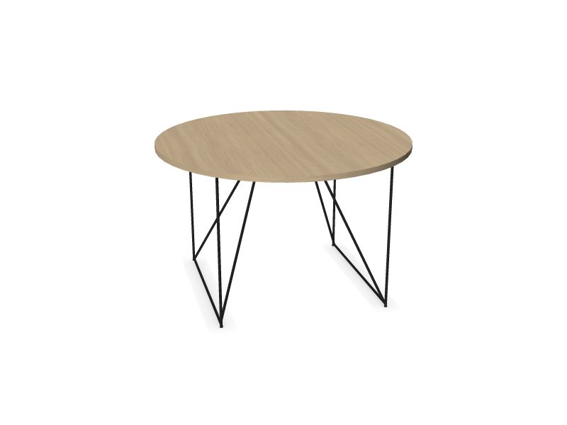 Apaļš konferenču galds AIR (6 vietas), D1 - balināts ozola melamīns, A - Melns