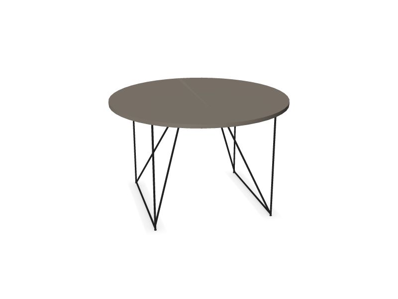 Apaļš konferenču galds AIR (6 vietas), N2 - pelēks kubīta melamīns, A - Melns