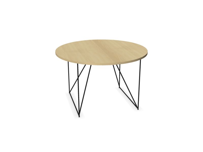 Apaļš konferenču galds AIR (6 vietas), KK - kļavas krāsas finieris, A - Melns