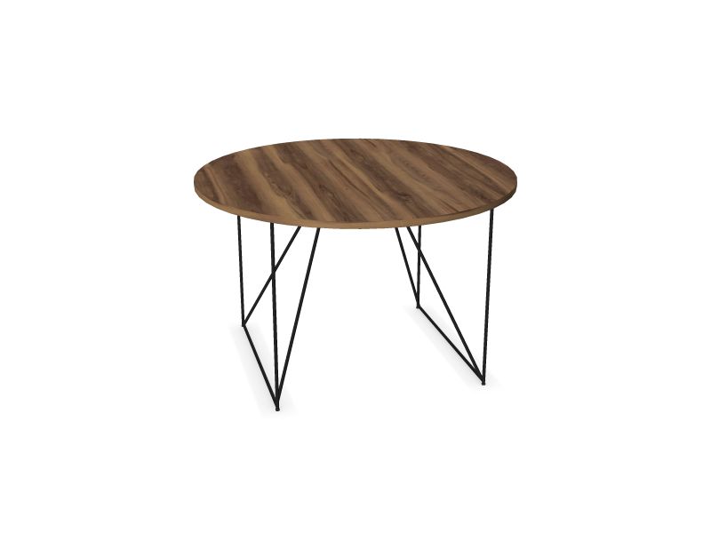 Apaļš konferenču galds AIR (6 vietas), RR - valriekstu krāsas finieris, A - Melns