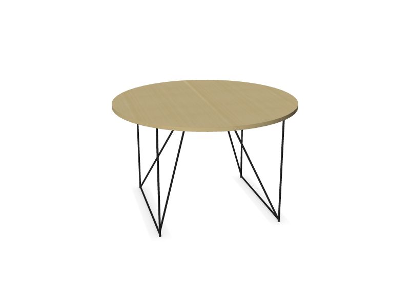 Apaļš konferenču galds AIR (6 vietas), V1 - pelnu krāsas finieris, A - Melns