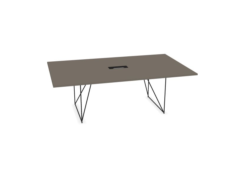 Konferenču galds AIR (8 vietas), N2 - pelēks kubīta melamīns, A - Melns