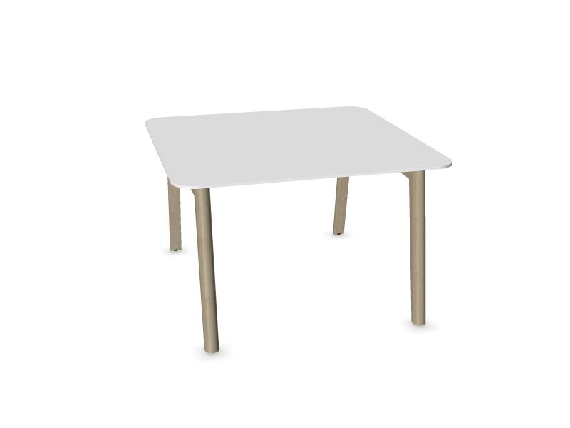 Konferenču galds NOVA WOOD (4 vietas), W2 - gaiši pelēki krāsoti pelni, H70B02 - balts HPL /balts, 1200x1200