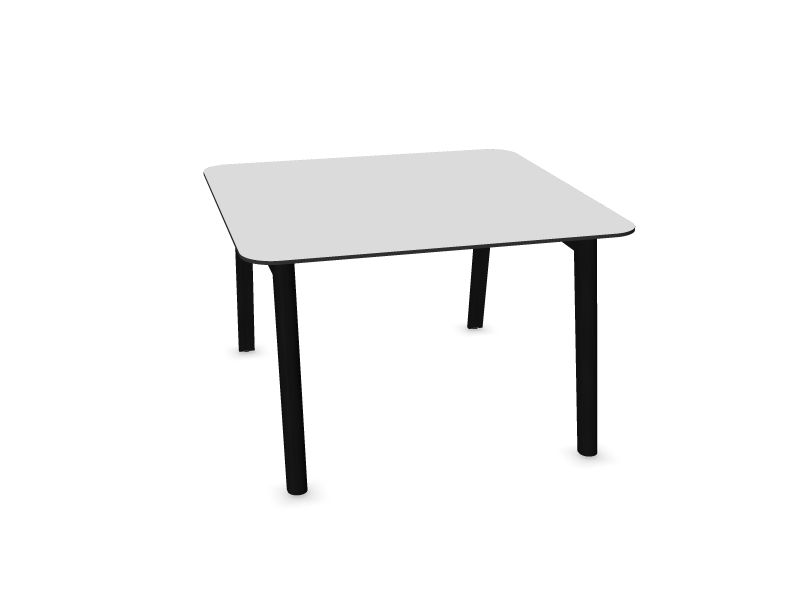 Konferenču galds NOVA WOOD (4 vietas), W3 - pelni melnā krāsā, H70B01 - balts HPL /melns, 1200x1200