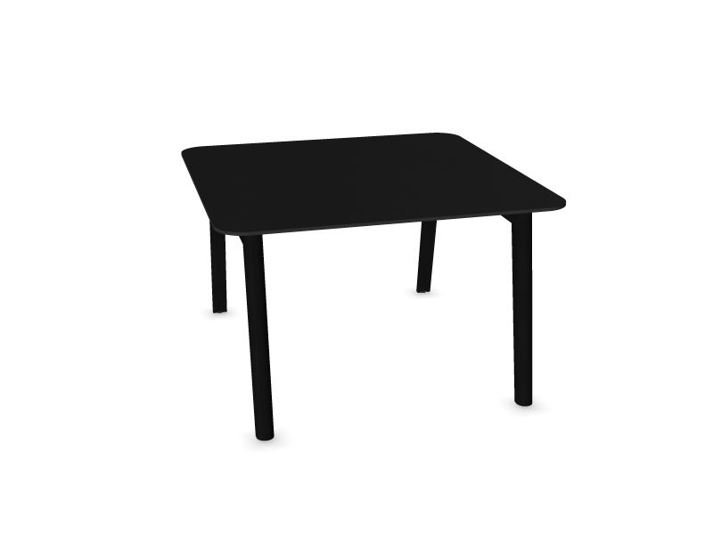 Konferenču galds NOVA WOOD (4 vietas), W3 - pelni melnā krāsā, H16B01 - melns HPL /melns, 1200x1200