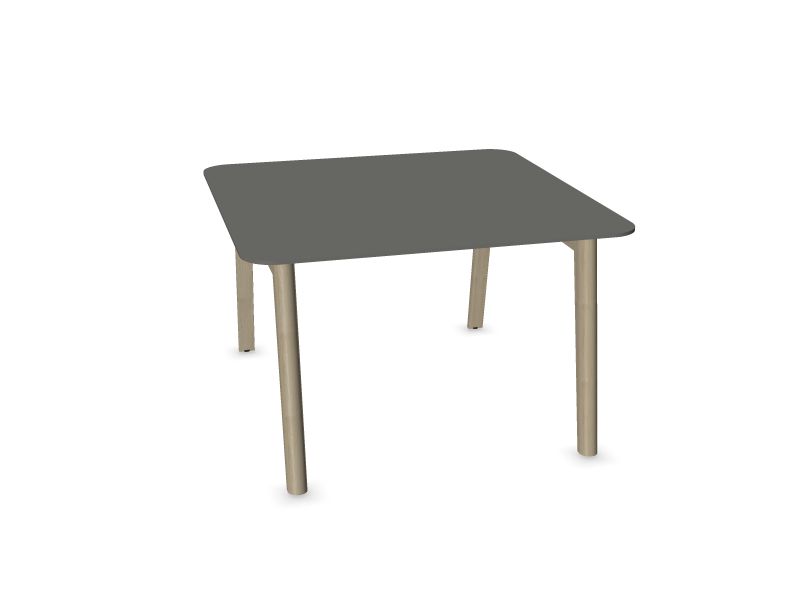 Konferenču galds NOVA WOOD (4 vietas), W2 - gaiši pelēki krāsoti pelni, H17B03 - pelēks HPL /pelēks, 1200x1200