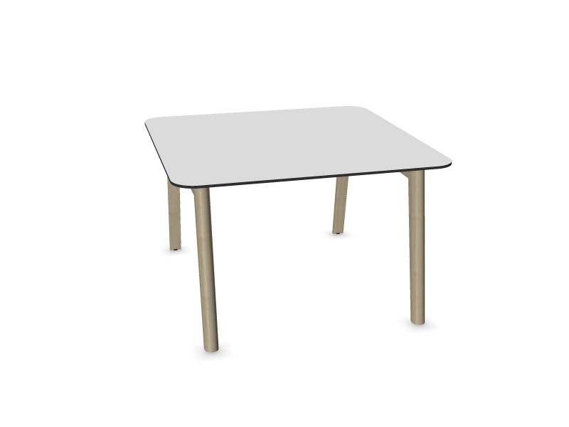 Konferenču galds NOVA WOOD (4 vietas), W2 - gaiši pelēki krāsoti pelni, H70B01 - balts HPL /melns, 1200x1200