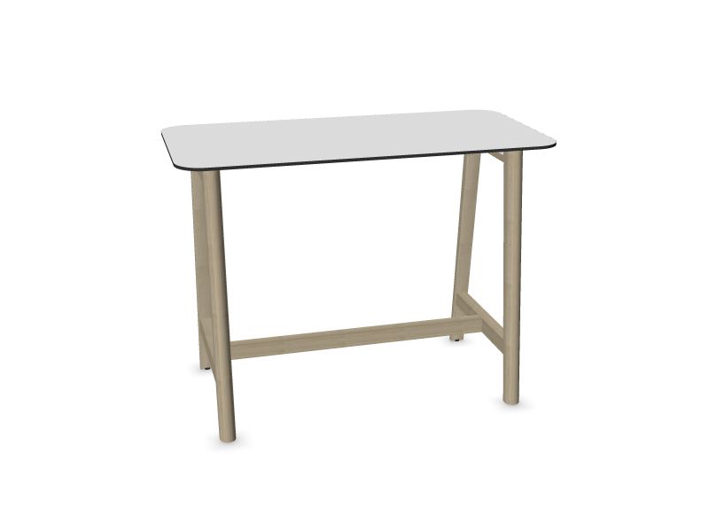 Augstais galds NOVA Wood, W2 - gaiši pelēki krāsoti pelni, H70B01 - balts HPL /melns, 1400x700
