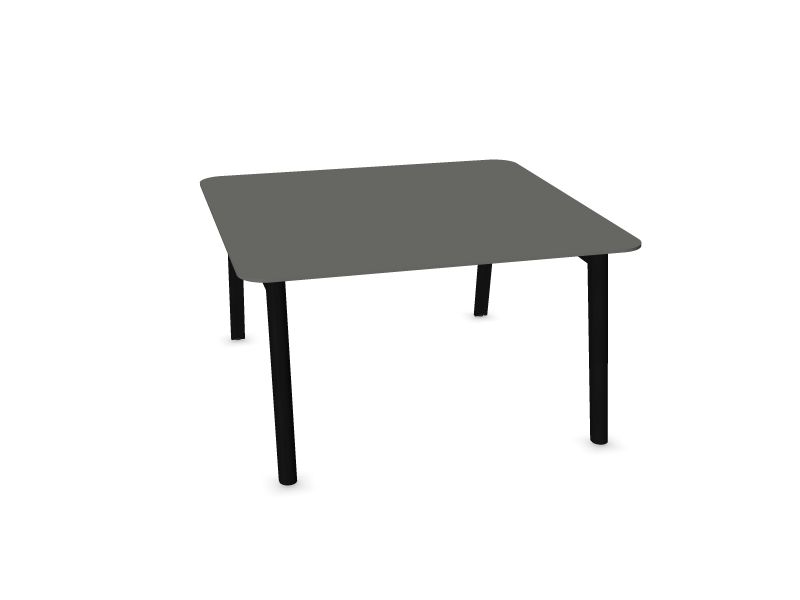 Konferenču galds NOVA WOOD (4 vietas), W3 - pelni melnā krāsā, H17B03 - pelēks HPL /pelēks, 1400x1400
