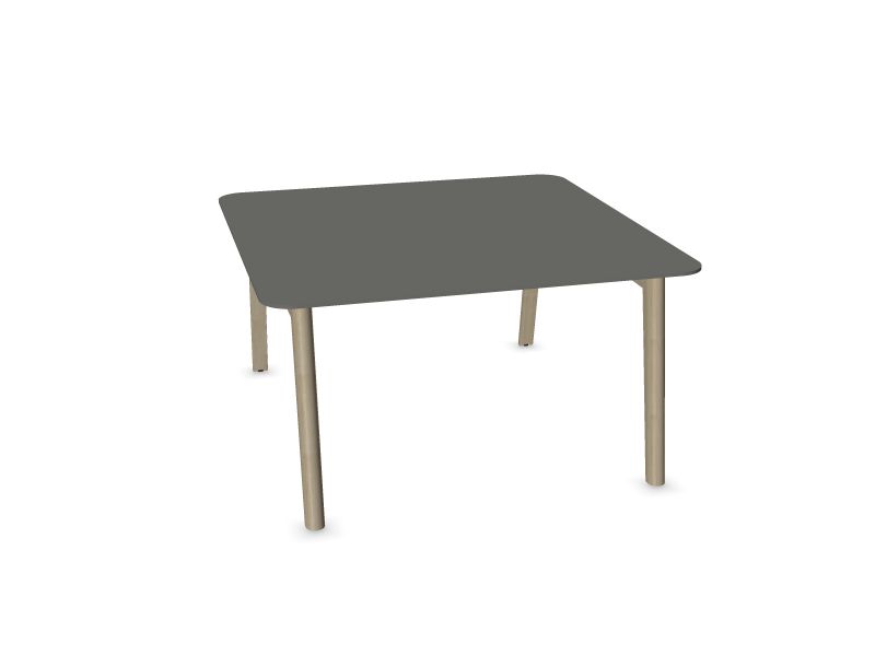 Konferenču galds NOVA WOOD (4 vietas), W2 - gaiši pelēki krāsoti pelni, H17B03 - pelēks HPL /pelēks, 1400x1400