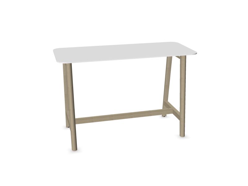 Augstais galds NOVA Wood, W2 - gaiši pelēki krāsoti pelni, H70B02 - balts HPL /balts, 1600x700