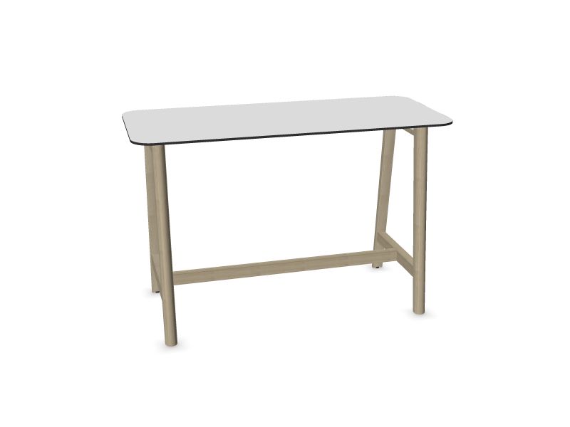 Augstais galds NOVA Wood, W2 - gaiši pelēki krāsoti pelni, H70B01 - balts HPL /melns, 1600x700