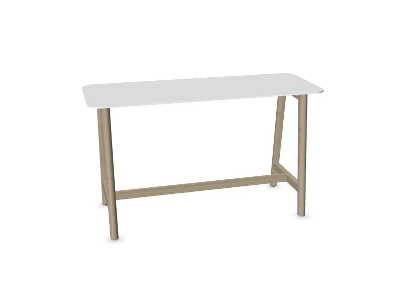 Augstais galds NOVA Wood, W2 - gaiši pelēki krāsoti pelni, H70B02 - balts HPL /balts, 1800x700