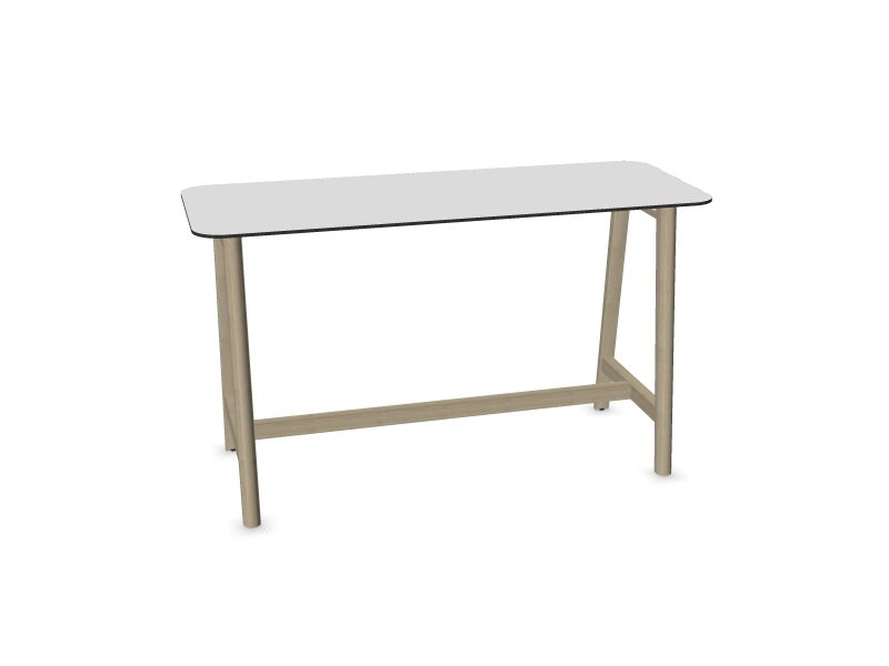 Augstais galds NOVA Wood, W2 - gaiši pelēki krāsoti pelni, H70B01 - balts HPL /melns, 1800x700