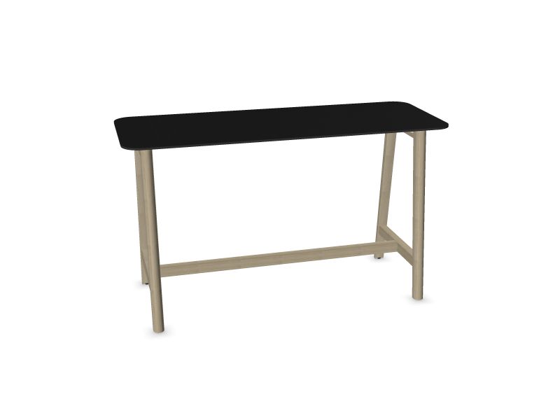 Augstais galds NOVA Wood, W2 - gaiši pelēki krāsoti pelni, H16B01 - melns HPL /melns, 1800x700