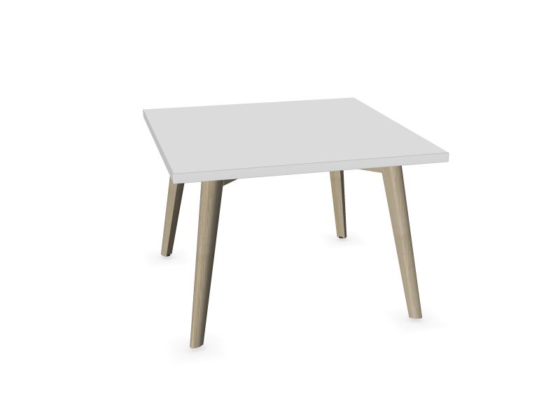 Kvadrātveida kafijas galdiņš NOVA WOOD, W2 - gaiši pelēki krāsoti pelni, M1 - balts melamīns