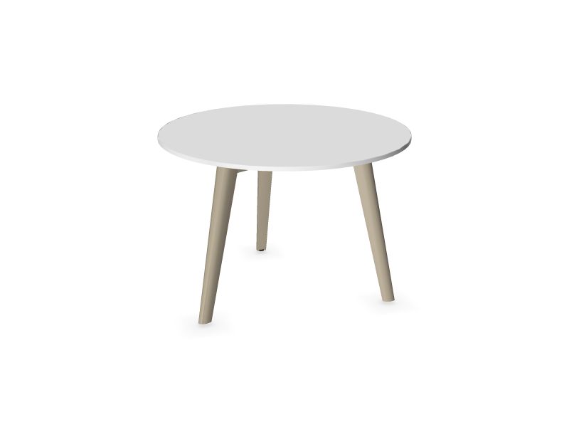 Apaļais kafijas galdiņš NOVA WOOD, W2 - gaiši pelēki krāsoti pelni, H70B02 - balts HPL /balts