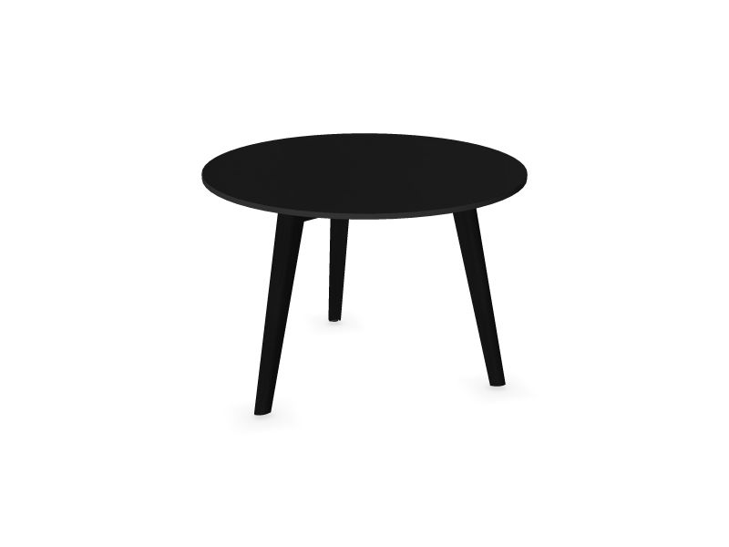 Apaļais kafijas galdiņš NOVA WOOD, W3 - pelni melnā krāsā, H16B01 - melns HPL /melns