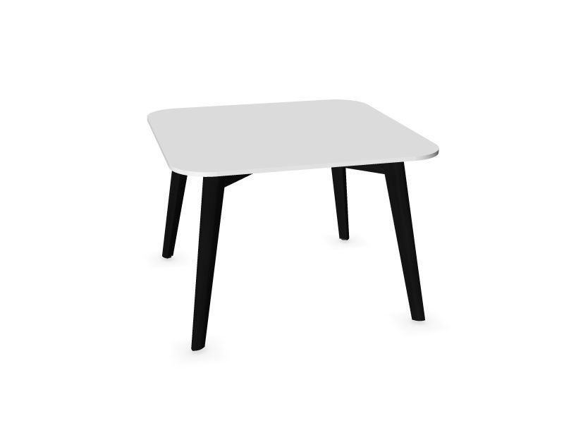 Kvadrātveida kafijas galdiņš NOVA WOOD, W3 - pelni melnā krāsā, H70B02 - balts HPL /balts