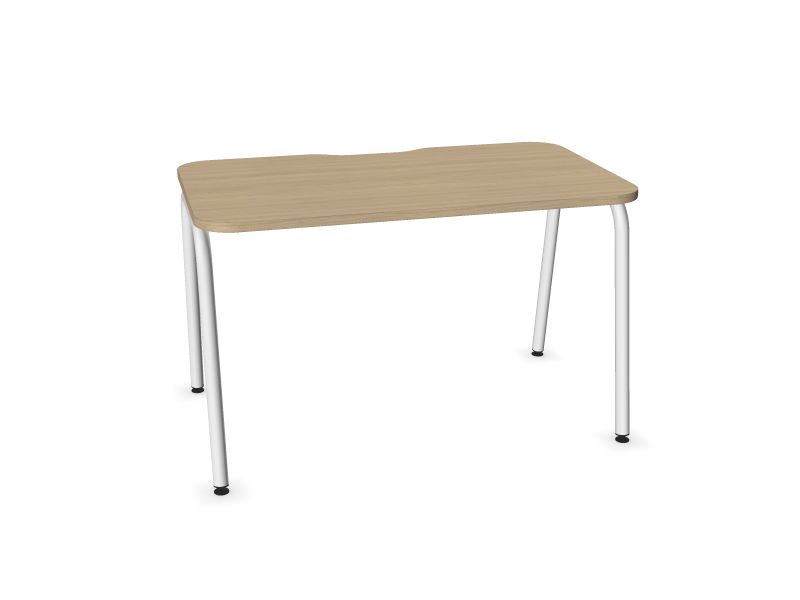 Datorgalds ROUND, D1 - balināts ozola melamīns, E - balts, 1200x700