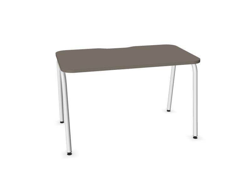 Datorgalds ROUND, N2 - pelēks kubīta melamīns, E - balts, 1200x700