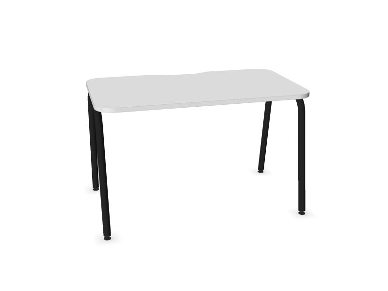 Datorgalds ROUND, M1 - balts melamīns, A - Melns, 1200x700