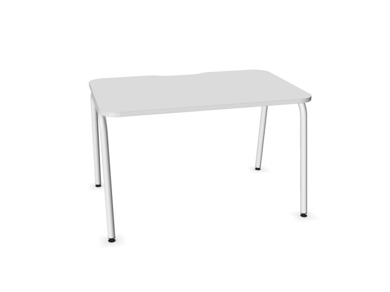 Datorgalds ROUND, M1 - balts melamīns, E - balts, 1200x800