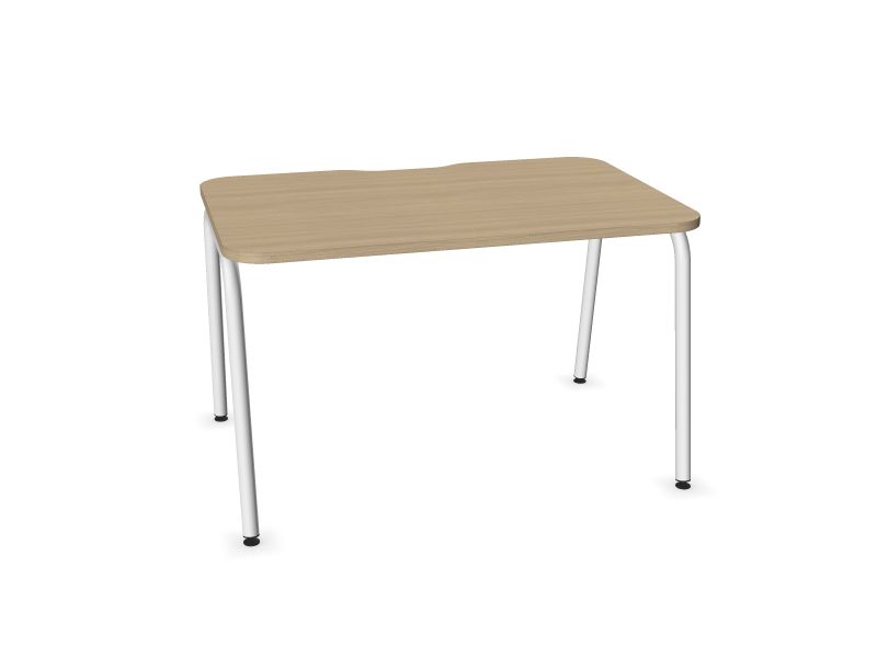 Datorgalds ROUND, D1 - balināts ozola melamīns, E - balts, 1200x800