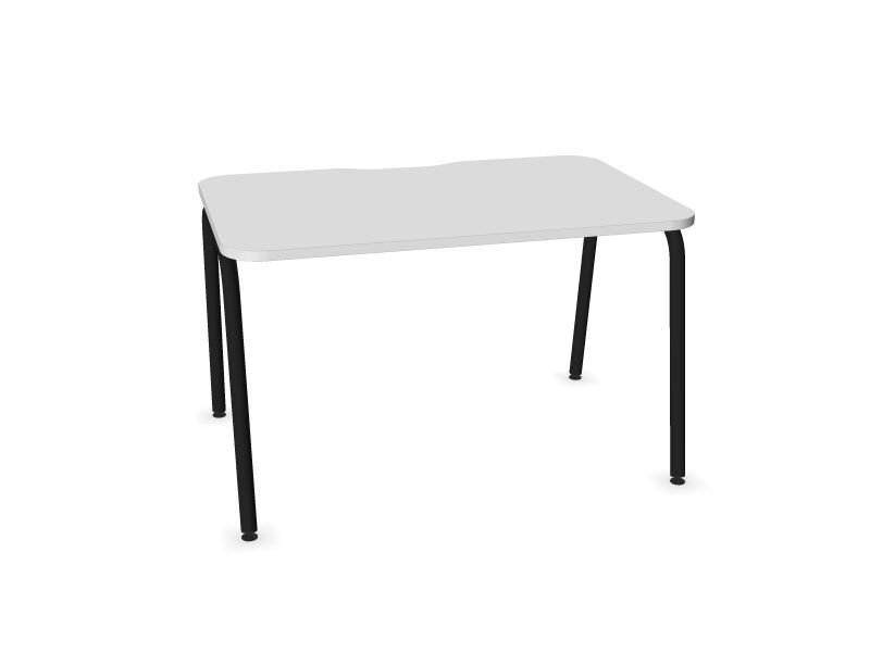 Datorgalds ROUND, M1 - balts melamīns, A - Melns, 1200x800