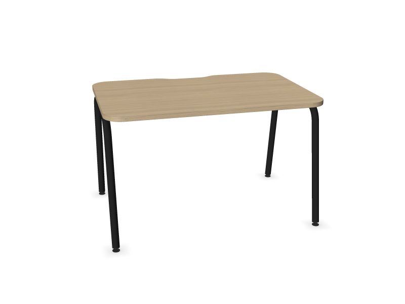 Datorgalds ROUND, D1 - balināts ozola melamīns, A - Melns, 1200x800