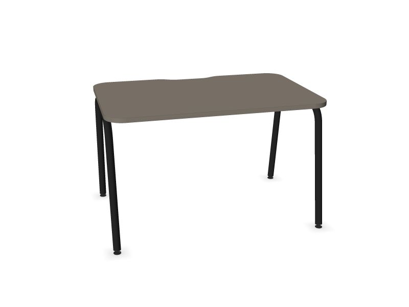 Datorgalds ROUND, N2 - pelēks kubīta melamīns, A - Melns, 1200x800