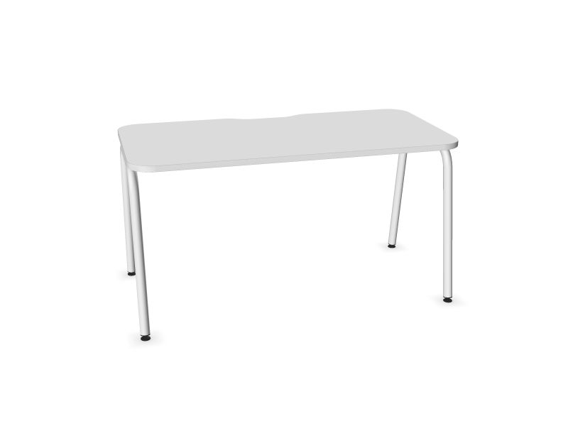 Datorgalds ROUND, M1 - balts melamīns, E - balts, 1400x700