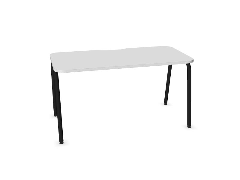 Datorgalds ROUND, M1 - balts melamīns, A - Melns, 1400x700