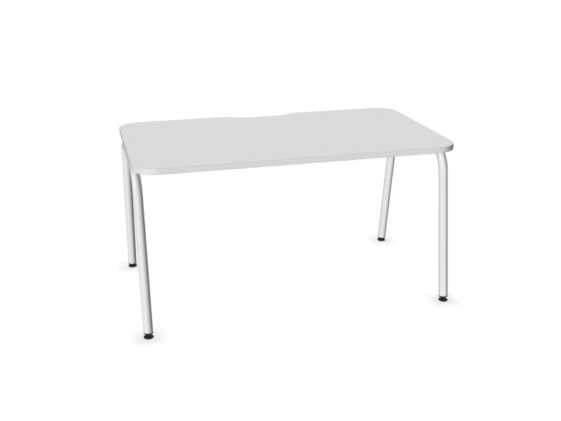 Datorgalds ROUND, M1 - balts melamīns, E - balts, 1400x800