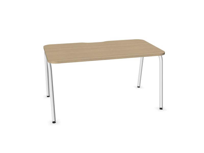 Datorgalds ROUND, D1 - balināts ozola melamīns, E - balts, 1400x800