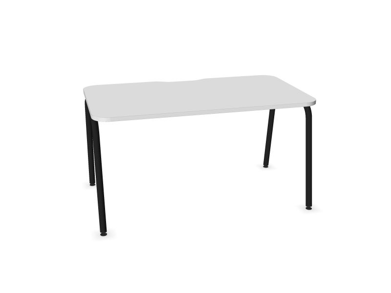 Datorgalds ROUND, M1 - balts melamīns, A - Melns, 1400x800