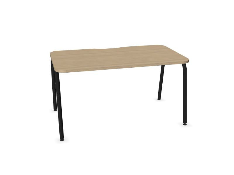 Datorgalds ROUND, D1 - balināts ozola melamīns, A - Melns, 1400x800