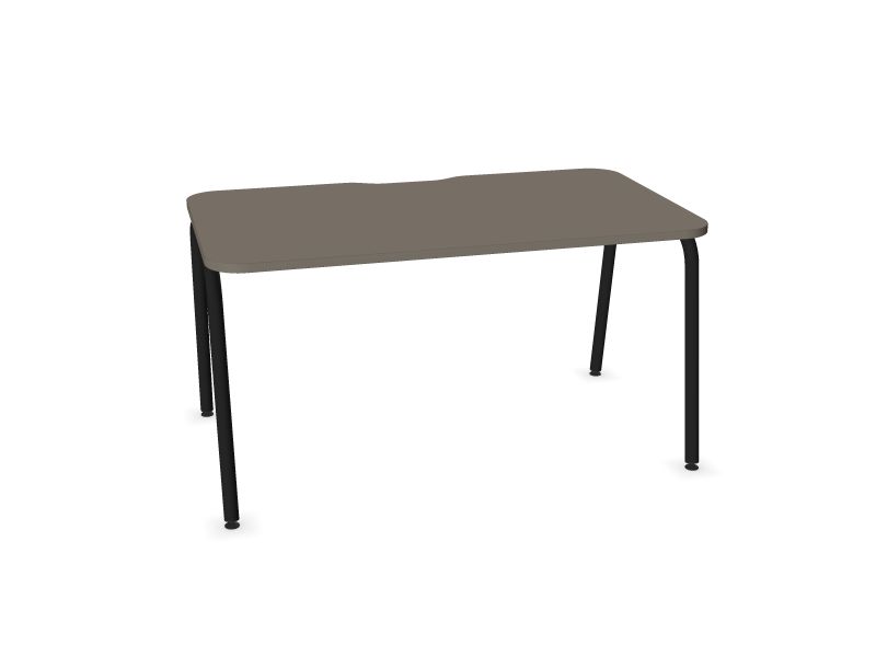 Datorgalds ROUND, N2 - pelēks kubīta melamīns, A - Melns, 1400x800