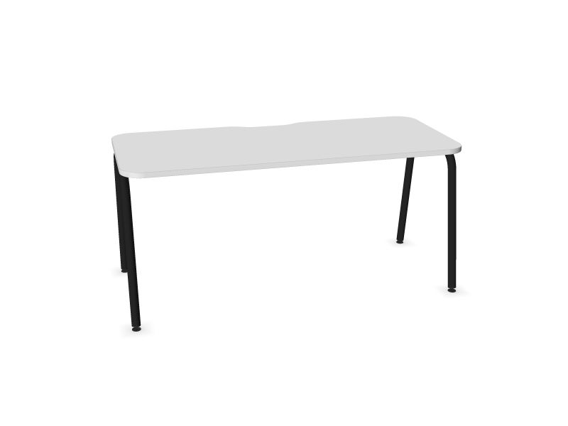 Datorgalds ROUND, M1 - balts melamīns, A - Melns, 1600x700