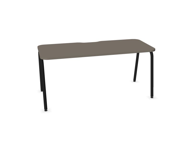 Datorgalds ROUND, N2 - pelēks kubīta melamīns, A - Melns, 1600x700