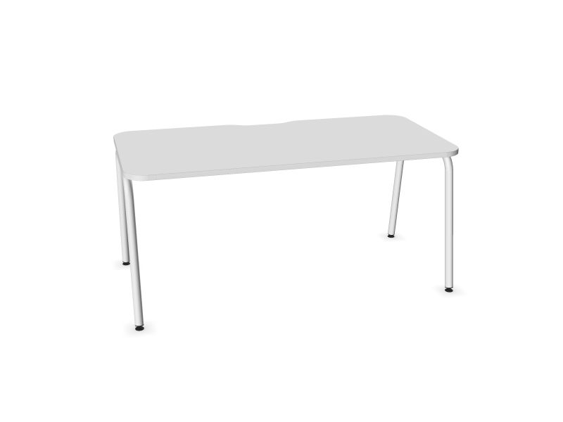 Datorgalds ROUND, M1 - balts melamīns, E - balts, 1600x800