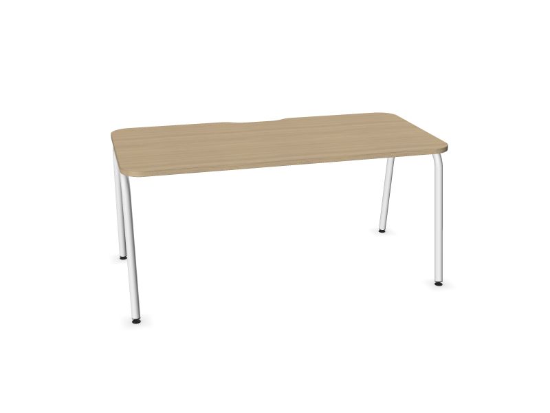 Datorgalds ROUND, D1 - balināts ozola melamīns, E - balts, 1600x800